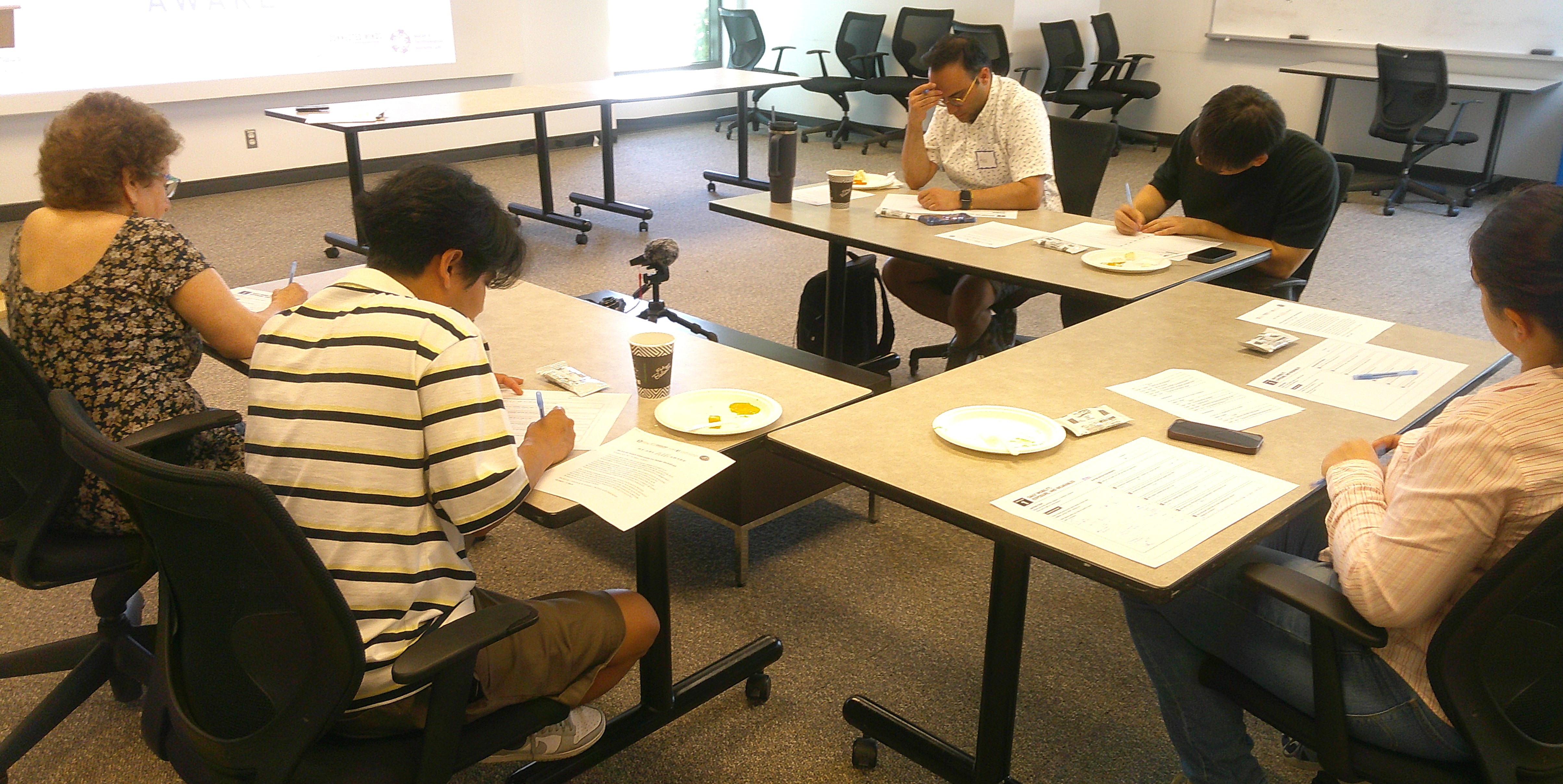 Participants working together during the first We Are Air Aware co-design workshop at York University