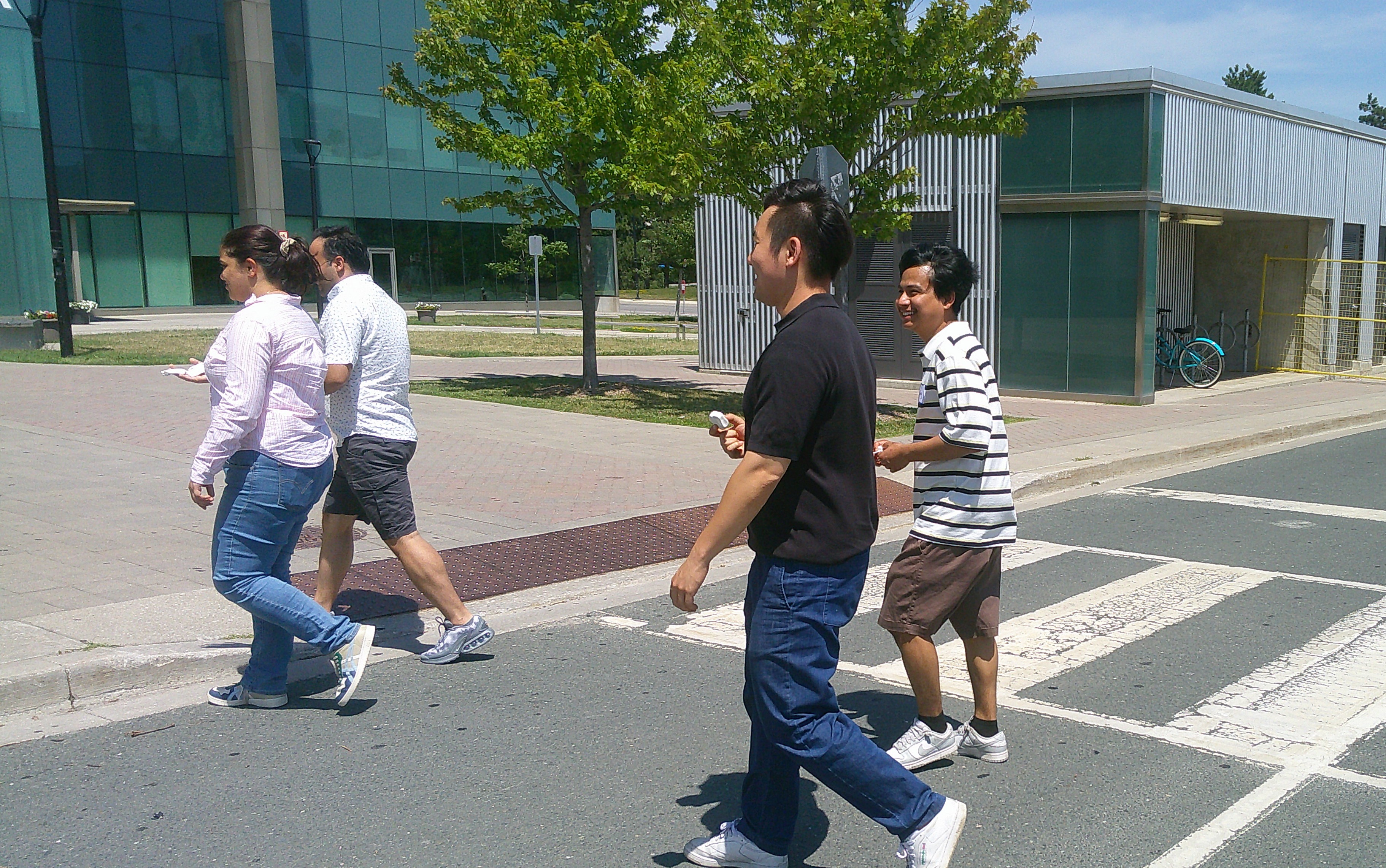 Participants walking outdoors during the first We Are Air Aware workshop